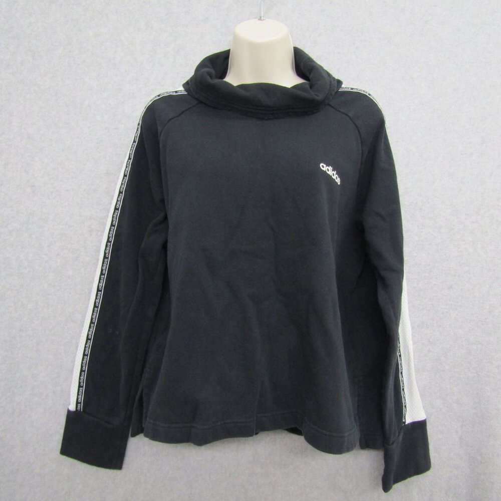 Adidas Womens Sweater shirt Large Black Long Sleeve casual preppy